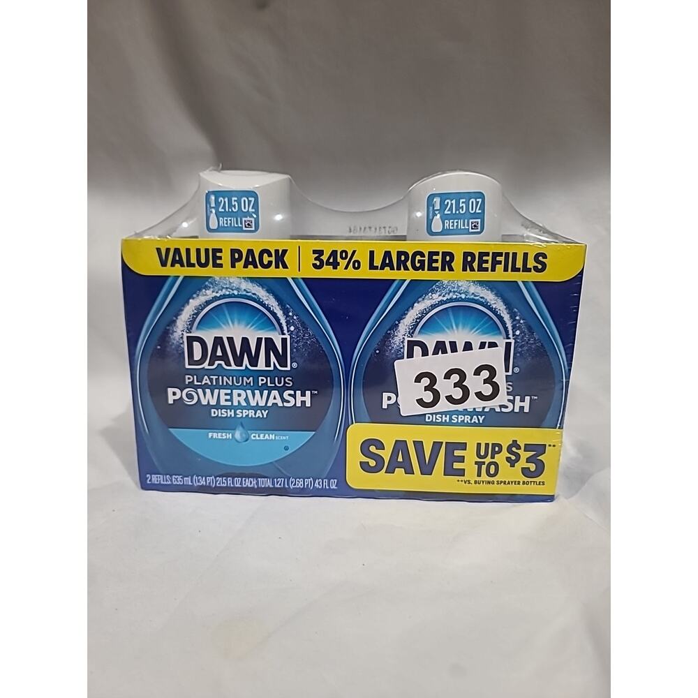 Dawn 21.5 oz. Platinum Powerwash Spray Fresh Scent Hand Dish Soap Refill 2-Pack